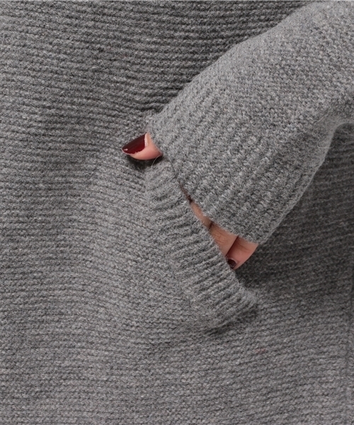 CIAOPANIC（チャオパニック）の「【Ciaopanic】　ガーター編みlongC/D（カーディガン/ボレロ・レディース・ブルー/オフホワイト/グレー・FREE）」の9枚目の写真