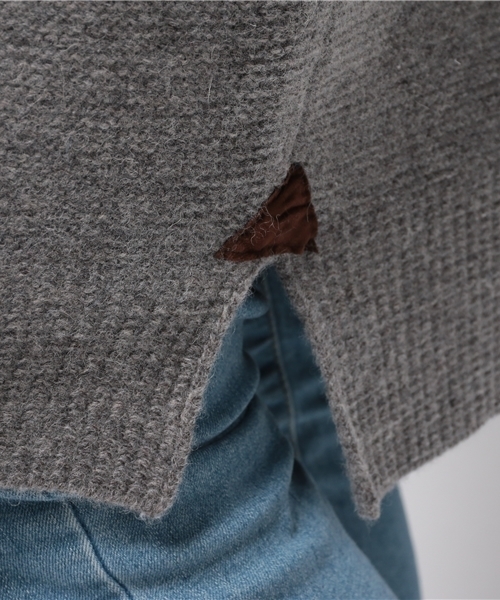 CIAOPANIC（チャオパニック）の「【Ciaopanic】　ガーター編みlongC/D（カーディガン/ボレロ・レディース・ブルー/オフホワイト/グレー・FREE）」の10枚目の写真