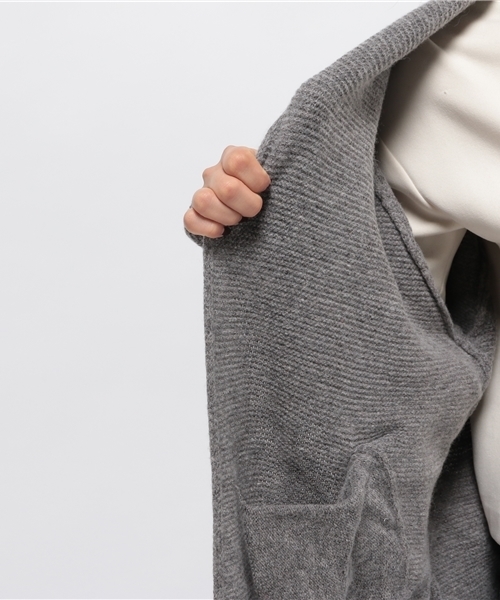 CIAOPANIC（チャオパニック）の「【Ciaopanic】　ガーター編みlongC/D（カーディガン/ボレロ・レディース・ブルー/オフホワイト/グレー・FREE）」の11枚目の写真