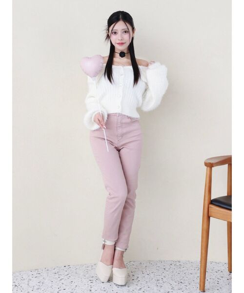 EATME(イートミー)の「BIGカラーニットTOP(ニット/セーター・レディース・ブルー/オフホワイト/ピンク・FREE)」の19枚目の写真