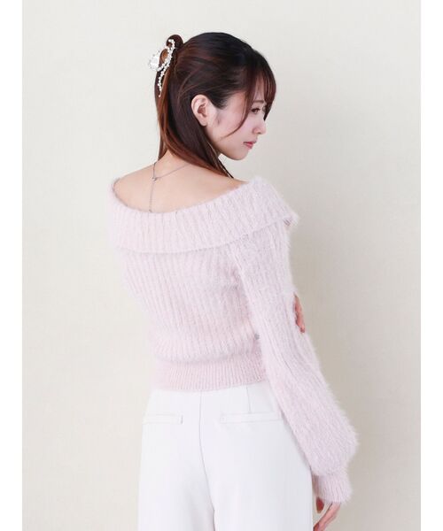 EATME(イートミー)の「BIGカラーニットTOP(ニット/セーター・レディース・ブルー/オフホワイト/ピンク・FREE)」の22枚目の写真