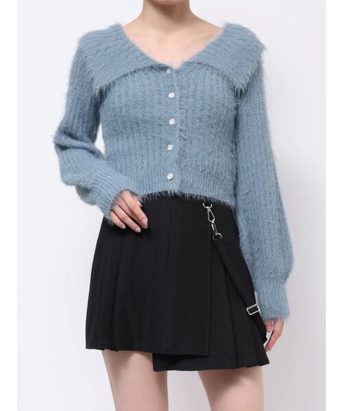 EATME(イートミー)の「BIGカラーニットTOP(ニット/セーター・レディース・ブルー/オフホワイト/ピンク・FREE)」の11枚目の写真