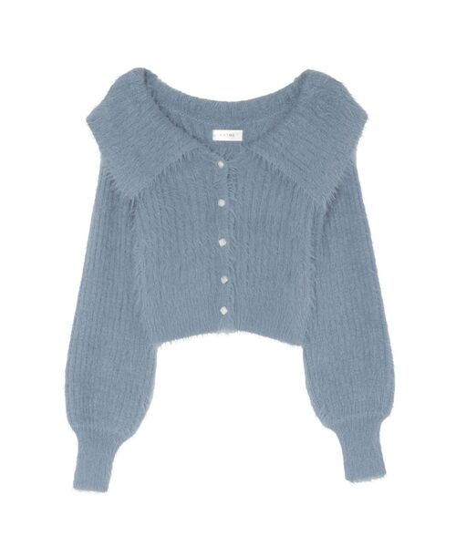 EATME(イートミー)の「BIGカラーニットTOP(ニット/セーター・レディース・ブルー/オフホワイト/ピンク・FREE)」の5枚目の写真