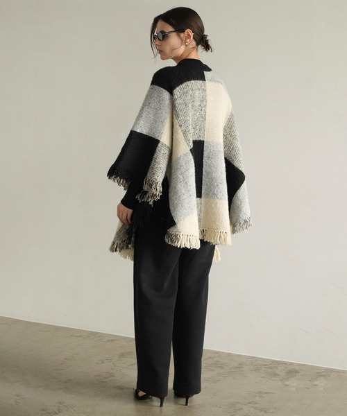 WIDE CHECK PONCHO（ポンチョ）｜CLANE（クラネ）のファッション通販 