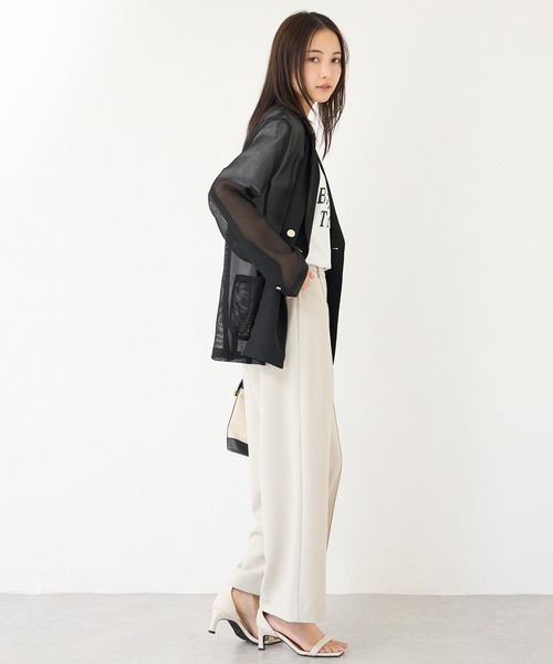 LAVEANGE（ラビアンジェ）の「【洗える】メッシュダブルジャケット（テーラードジャケット・レディース・ブラック/ベージュ・3L/LL/M/5L/4L）」の14枚目の写真