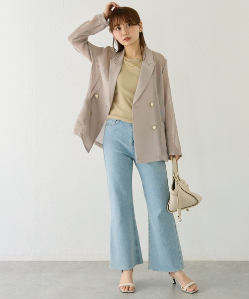 LAVEANGE（ラビアンジェ）の「【洗える】メッシュダブルジャケット（テーラードジャケット・レディース・ブラック/ベージュ・3L/LL/M/5L/4L）」の22枚目の写真