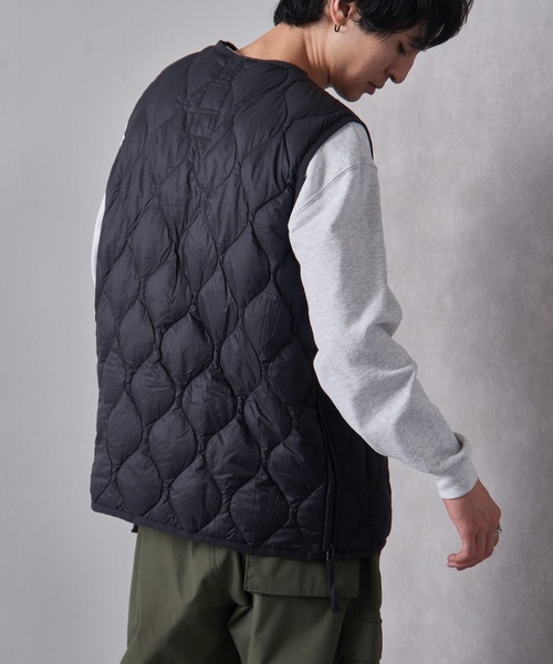 TAION（タイオン）の「【TAION】MILITARY V NECK W-ZIP DOWN VEST TAION-001ALSZML-1（ダウンベスト・メンズ・ブラック/ダークオリーブ/スモーキーグリーン系・M/L/XL/S）」の10枚目の写真