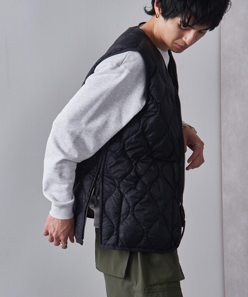 TAION（タイオン）の「【TAION】MILITARY V NECK W-ZIP DOWN VEST TAION-001ALSZML-1（ダウンベスト・メンズ・ブラック/ダークオリーブ/スモーキーグリーン系・M/L/XL/S）」の9枚目の写真