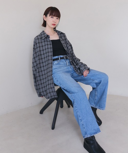 meilmada(メイルマダ)の「オーバーサイズチェックシャツ(シャツ/ブラウス・レディース・ブラウン/ブラック・FREE)」の8枚目の写真