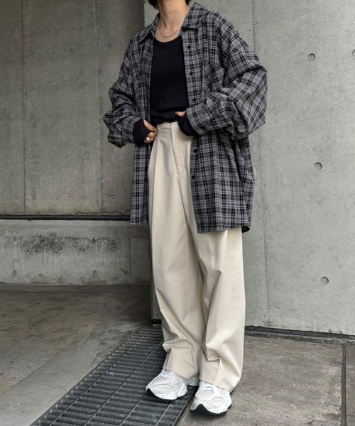 meilmada(メイルマダ)の「オーバーサイズチェックシャツ(シャツ/ブラウス・レディース・ブラウン/ブラック・FREE)」の10枚目の写真