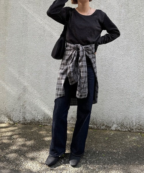 meilmada(メイルマダ)の「オーバーサイズチェックシャツ(シャツ/ブラウス・レディース・ブラウン/ブラック・FREE)」の11枚目の写真