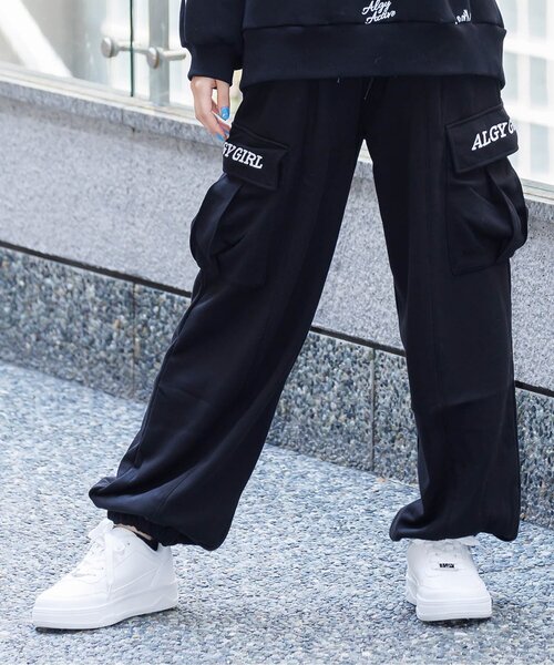 algy(アルジー)の「【ACTIVE】スウェットカーゴパンツ(カーゴパンツ・キッズ・ピンク/グレー/ブラック・XX-SMALL/X-SMALL/MEDIUM/SMALL)」の2枚目の写真