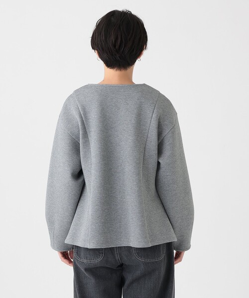 Afternoon Tea（アフタヌーンティー）の「ダンボールペプラムカーディガン（カーディガン/ボレロ・レディース・グレー/ネイビー・MEDIUM）」の4枚目の写真