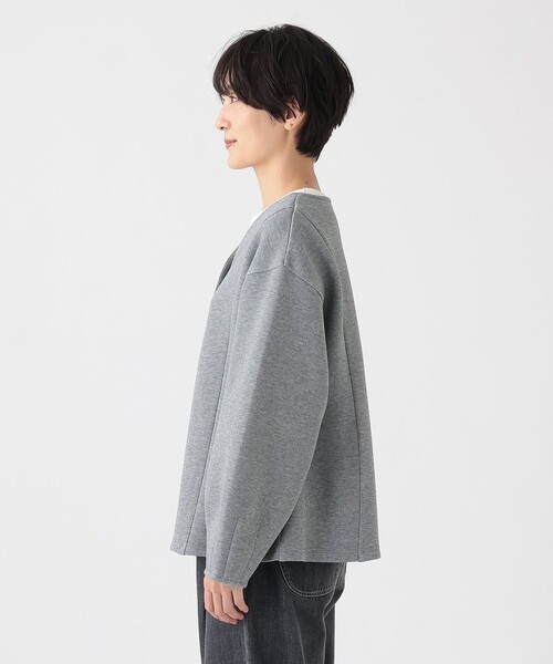 Afternoon Tea（アフタヌーンティー）の「ダンボールペプラムカーディガン（カーディガン/ボレロ・レディース・グレー/ネイビー・MEDIUM）」の5枚目の写真