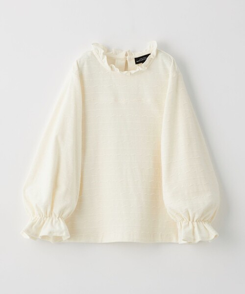 green label relaxing(グリーンレーベルリラクシング)の「カットジャカード プルオーバー / キッズ 100cm-130cm(Tシャツ/カットソー・キッズ・オフホワイト/クリーム・100cm/110cm/120cm/130cm)」の2枚目の写真