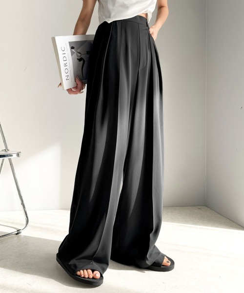 【最終値下♡】Dr.Scholl スリムウエスト M〜Lブラック セット② セール】すっきりシルエット。防シワ効果素材2タックハイウエスト