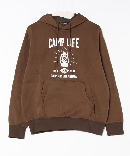 STYLEBLOCK（スタイルブロック）の「裏起毛プリントプルパーカー（パーカー・メンズ・ブラウン/杢グレー/グレイッシュベージュ・L/M/LL）」の2枚目の写真