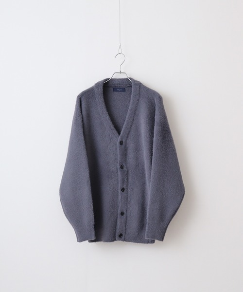 FUNALIVE（ファンアライブ）の「WS select フェザーヤーンルーズサイズカーディガン（カーディガン/ボレロ・メンズ・チャコールグレー/ターコイズブルー/ワイン/ライトブルー/ライトベージュ/マスタード/ホワイト/ライトグレー/ダークネイビー/パープル・M/L）」の3枚目の写真