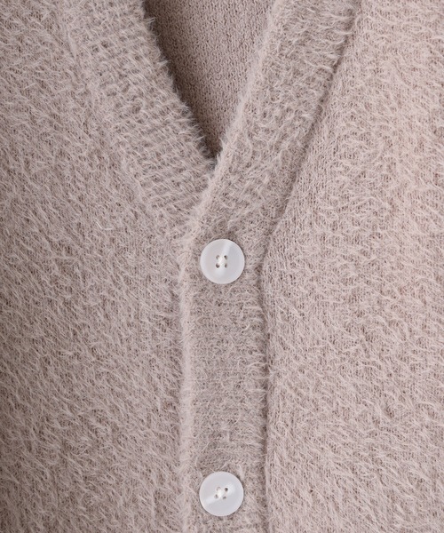 FUNALIVE（ファンアライブ）の「WS select フェザーヤーンルーズサイズカーディガン（カーディガン/ボレロ・メンズ・チャコールグレー/ターコイズブルー/ワイン/ライトブルー/ライトベージュ/マスタード/ホワイト/ライトグレー/ダークネイビー/パープル・M/L）」の14枚目の写真