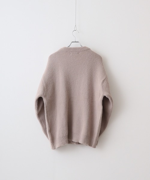 FUNALIVE（ファンアライブ）の「WS select フェザーヤーンルーズサイズカーディガン（カーディガン/ボレロ・メンズ・チャコールグレー/ターコイズブルー/ワイン/ライトブルー/ライトベージュ/マスタード/ホワイト/ライトグレー/ダークネイビー/パープル・M/L）」の12枚目の写真