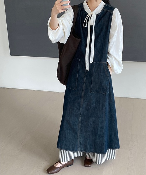 aimoha(アイモハ)の「ノースリーブデニムワンピース (SS)(ワンピース・レディース・ネイビー・SMALL/MEDIUM)」の10枚目の写真