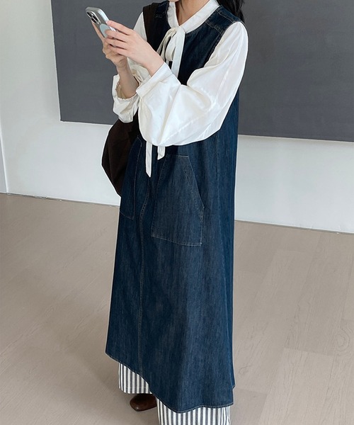 aimoha(アイモハ)の「ノースリーブデニムワンピース (SS)(ワンピース・レディース・ネイビー・SMALL/MEDIUM)」の11枚目の写真