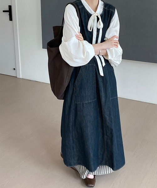 aimoha(アイモハ)の「ノースリーブデニムワンピース (SS)(ワンピース・レディース・ネイビー・SMALL/MEDIUM)」の12枚目の写真
