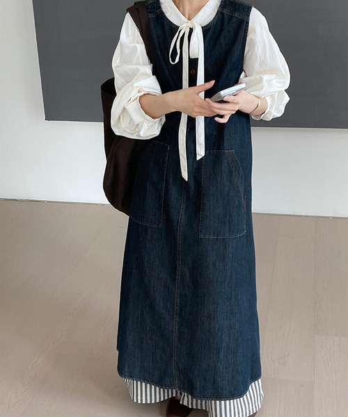 aimoha(アイモハ)の「ノースリーブデニムワンピース (SS)(ワンピース・レディース・ネイビー・SMALL/MEDIUM)」の13枚目の写真