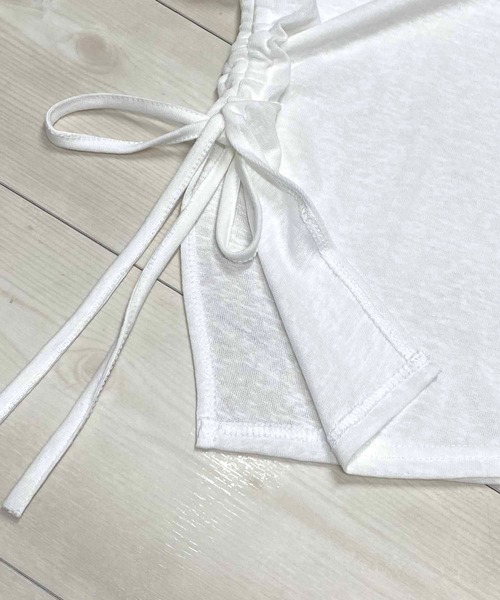 セール】サイドシャーリングワンショルダートップス（Tシャツ