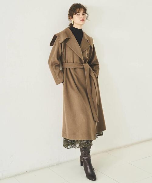 セール】ケープカラーロングコート（ダウンジャケット/コート）｜AND