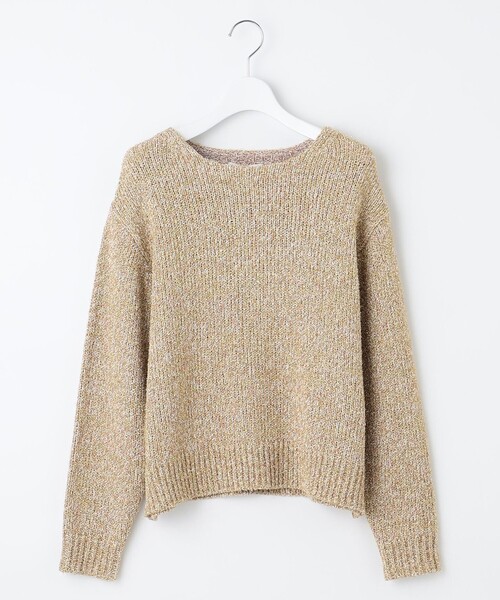 自由区(ジユウク)の「ラメブークレ ニット(ニット/セーター・レディース・ベージュ系/ブルー系・32)」の1枚目の写真