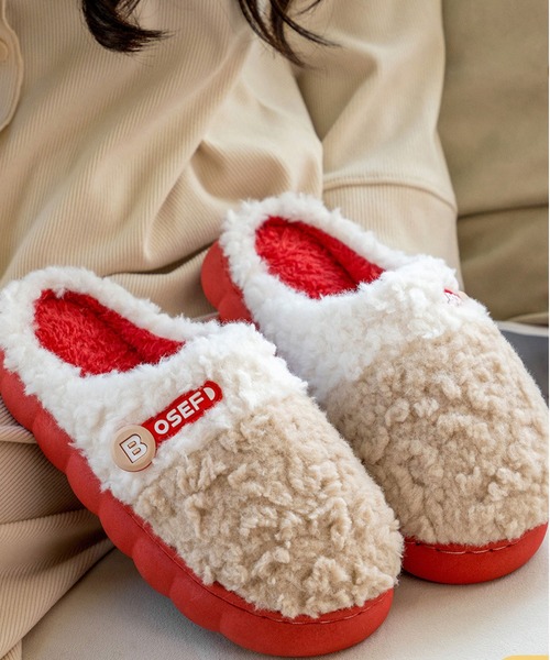 TABI PAL（タビパル）の「あったか　ボア　スリッパ（ルームシューズ/スリッパ・レディース・グリーン/グレー/オレンジ/ベージュ/モカ・23cm/24cm/25cm/26cm/27cm）」の4枚目の写真