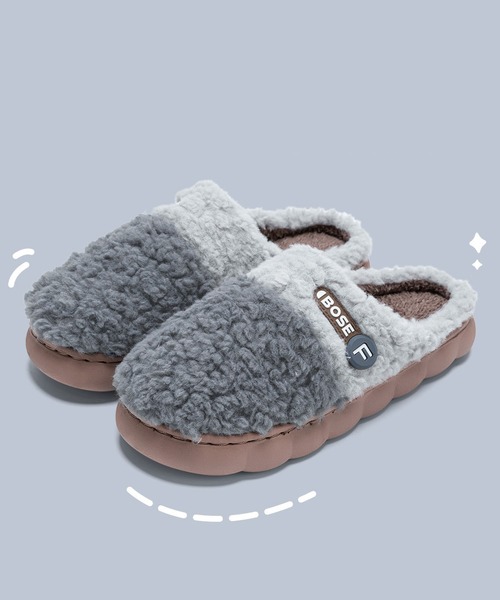 TABI PAL（タビパル）の「あったか　ボア　スリッパ（ルームシューズ/スリッパ・レディース・グリーン/グレー/オレンジ/ベージュ/モカ・23cm/24cm/25cm/26cm/27cm）」の2枚目の写真