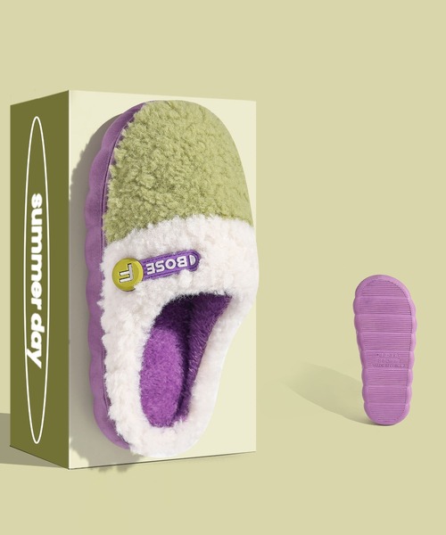 TABI PAL（タビパル）の「あったか　ボア　スリッパ（ルームシューズ/スリッパ・レディース・グリーン/グレー/オレンジ/ベージュ/モカ・23cm/24cm/25cm/26cm/27cm）」の5枚目の写真