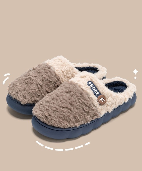 TABI PAL（タビパル）の「あったか　ボア　スリッパ（ルームシューズ/スリッパ・レディース・グリーン/グレー/オレンジ/ベージュ/モカ・23cm/24cm/25cm/26cm/27cm）」の3枚目の写真