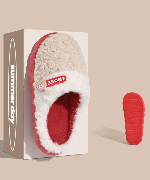 TABI PAL（タビパル）の「あったか　ボア　スリッパ（ルームシューズ/スリッパ・レディース・グリーン/グレー/オレンジ/ベージュ/モカ・23cm/24cm/25cm/26cm/27cm）」の10枚目の写真