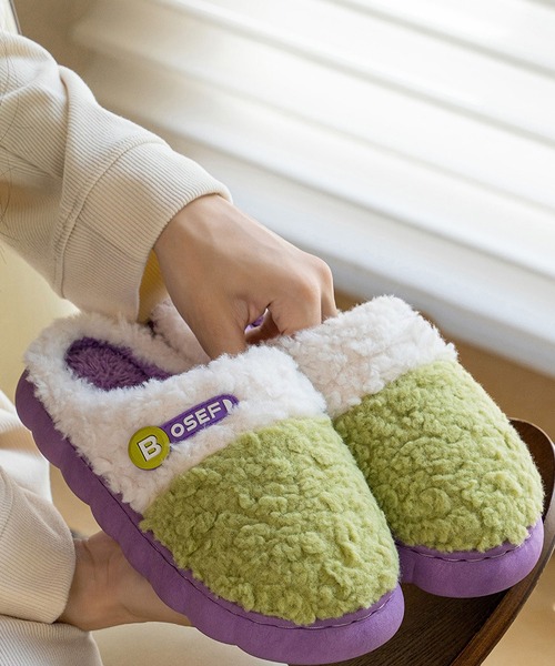 TABI PAL（タビパル）の「あったか　ボア　スリッパ（ルームシューズ/スリッパ・レディース・グリーン/グレー/オレンジ/ベージュ/モカ・23cm/24cm/25cm/26cm/27cm）」の11枚目の写真