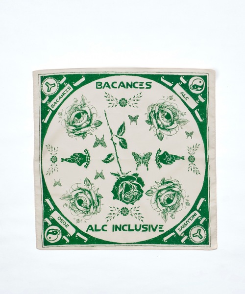 AlexanderLeeChang（アレキサンダーリーチャン）の「BLC BANDANA [ROSE EYE]（バンダナ/スカーフ・メンズ・グリーン/バーガンディー/ネイビー・ONESIZE）」の4枚目の写真