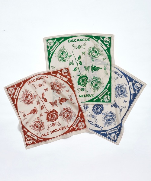 AlexanderLeeChang（アレキサンダーリーチャン）の「BLC BANDANA [ROSE EYE]（バンダナ/スカーフ・メンズ・グリーン/バーガンディー/ネイビー・ONESIZE）」の5枚目の写真