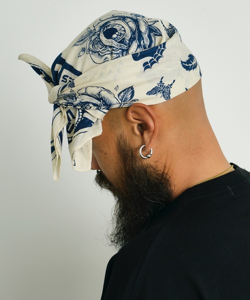 AlexanderLeeChang（アレキサンダーリーチャン）の「BLC BANDANA [ROSE EYE]（バンダナ/スカーフ・メンズ・グリーン/バーガンディー/ネイビー・ONESIZE）」の6枚目の写真