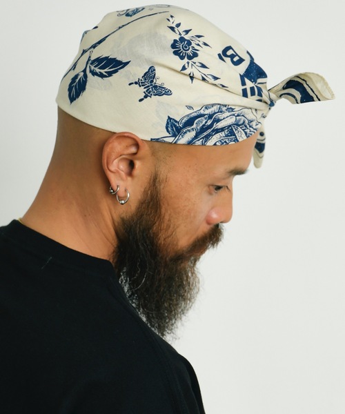 AlexanderLeeChang（アレキサンダーリーチャン）の「BLC BANDANA [ROSE EYE]（バンダナ/スカーフ・メンズ・グリーン/バーガンディー/ネイビー・ONESIZE）」の7枚目の写真