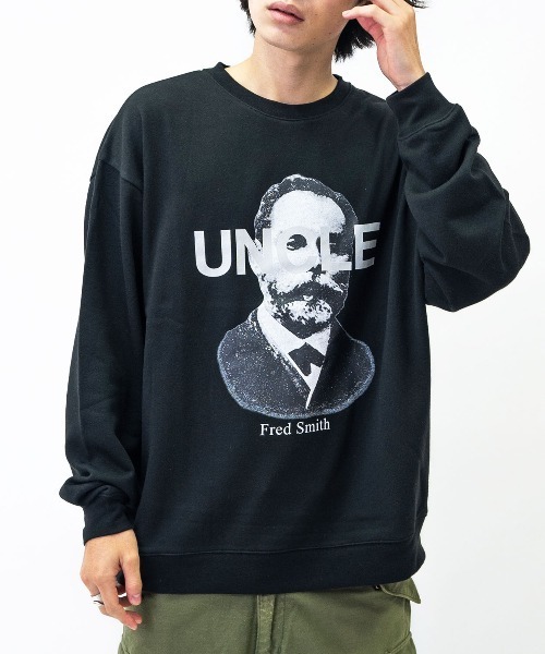 MODISH GAZE（モディシュガゼ）の「【MODISH GAZE】UNCLEクルーネックスウェット（スウェット・レディース・オフホワイト/杢グレー/ブラック・MEDIUM/LARGE）」の2枚目の写真