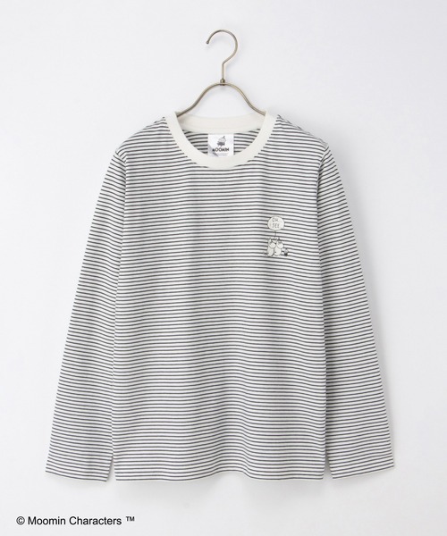 Honeys（ハニーズ）の「ムーミン／長袖Ｔシャツ（Tシャツ/カットソー・レディース・ブルー/サックスブルー/ホワイト×ピンク/オフホワイト/スミクロ/ホワイト×ネイビー・LL/L/S/M）」の11枚目の写真