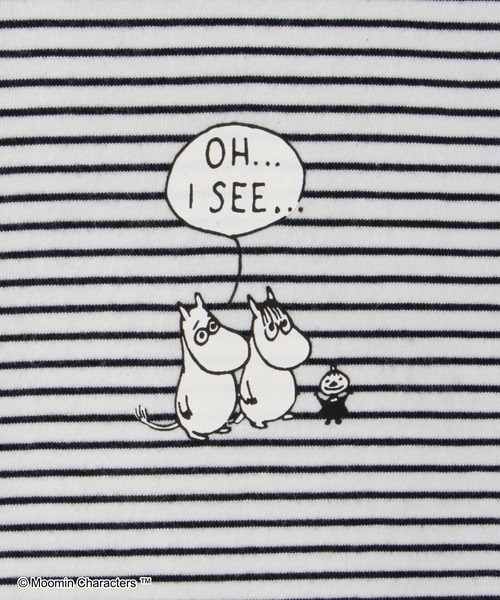 Honeys（ハニーズ）の「ムーミン／長袖Ｔシャツ（Tシャツ/カットソー・レディース・ブルー/サックスブルー/ホワイト×ピンク/オフホワイト/スミクロ/ホワイト×ネイビー・LL/L/S/M）」の12枚目の写真