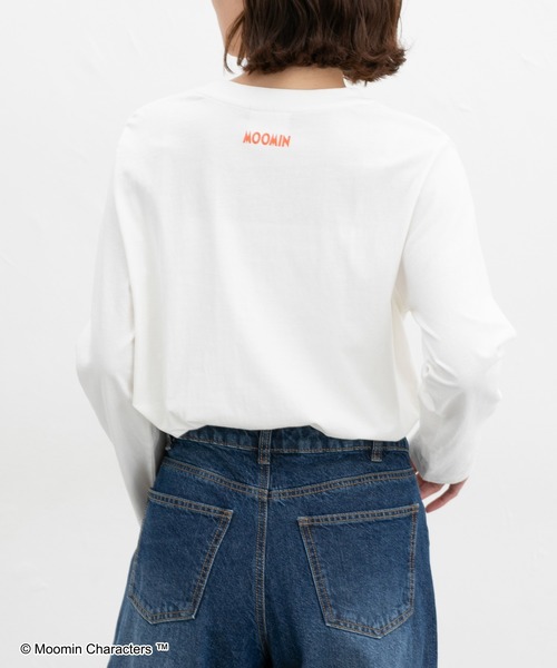 Honeys（ハニーズ）の「ムーミン／長袖Ｔシャツ（Tシャツ/カットソー・レディース・ブルー/サックスブルー/ホワイト×ピンク/オフホワイト/スミクロ/ホワイト×ネイビー・LL/L/S/M）」の16枚目の写真