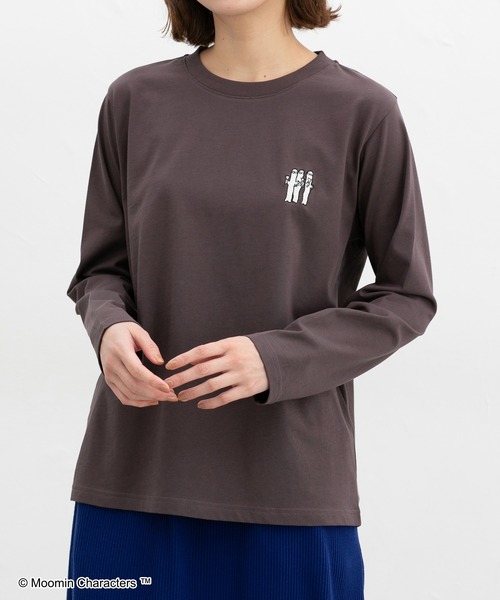 Honeys（ハニーズ）の「ムーミン／長袖Ｔシャツ（Tシャツ/カットソー・レディース・ブルー/サックスブルー/ホワイト×ピンク/オフホワイト/スミクロ/ホワイト×ネイビー・LL/L/S/M）」の21枚目の写真