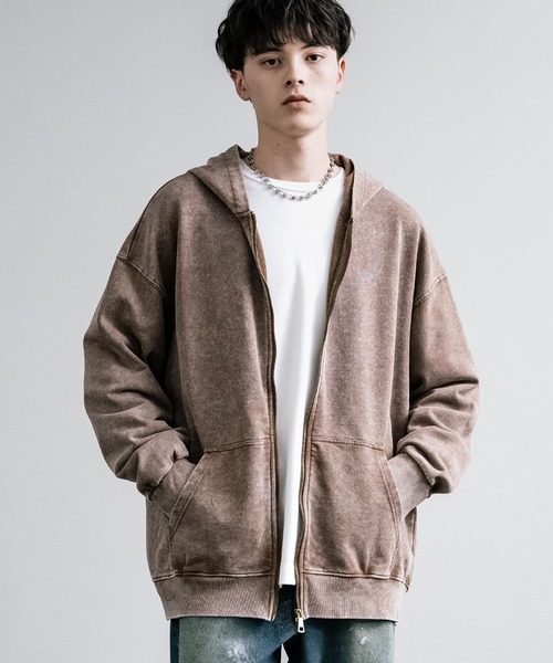 オーバーサイズケミカルオーバーダイ フルジップアップパーカー(パーカー)|Rocky Monroe(ロッキーモンロー) オーバーサイズケミカルオーバーダイ フルジップアップパーカー(パーカー)|Rocky Monroe(ロッキーモンロー)