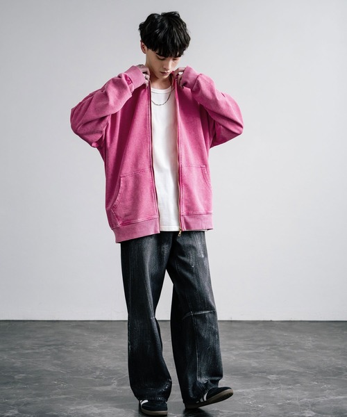 オーバーサイズケミカルオーバーダイ フルジップアップパーカー(パーカー)|Rocky Monroe(ロッキーモンロー) オーバーサイズケミカルオーバーダイ フルジップアップパーカー(パーカー)|Rocky Monroe(ロッキーモンロー)