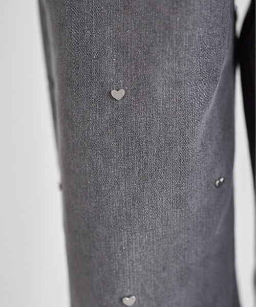 ハートスタッズデニムストレートパンツ（デニムパンツ）｜tocco closet（トッコ クローゼット）