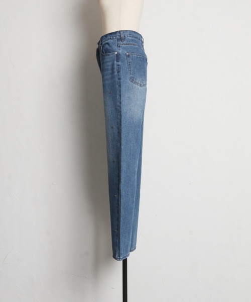 ハートスタッズデニムストレートパンツ（デニムパンツ）｜tocco closet（トッコ クローゼット）